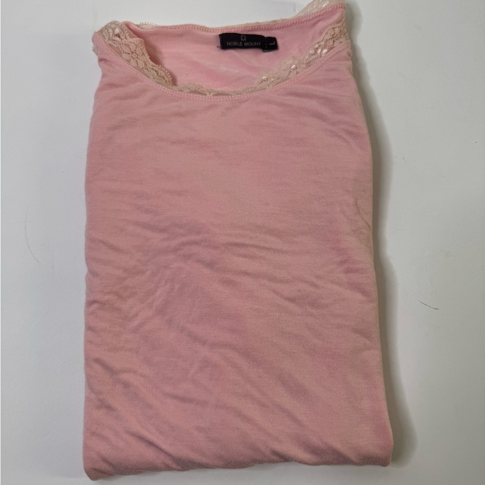 Pink Lace Trim Top
